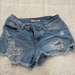 Machine brand denim jean shorts. Size S. No stains Distressed denim with stretch